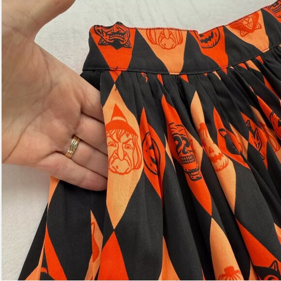 VIXEN BEN COOPER Trick R Treat Swing Skirt Halloween Pleated Retro Whimsigoth - Picture 12 of 16